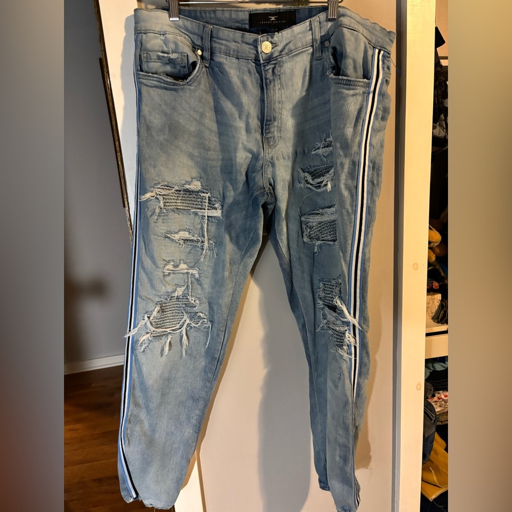 Jordan Craig Jeans Skinny Fit Stretch Side Stripe Men’s 40x32